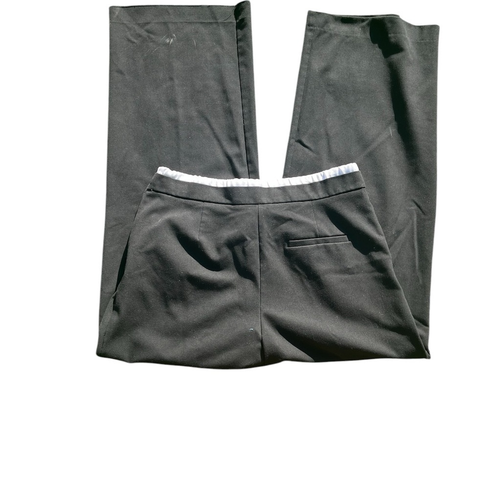 Women’s black pants w white satin waistband by Zara size large - Picture 3 of 4